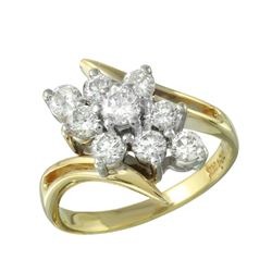 14KT Yellow Gold Diamond Cluster Ring -# 1961