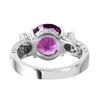 Image 4 : 18KT White Gold Amethyst & Diamond Ring -# 2091
