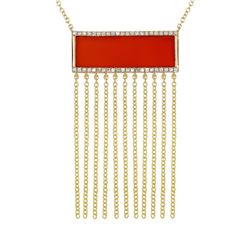 14KT Yellow Gold Agate Necklace -# 8057-1