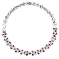 14KT White Gold Ruby Necklace -# 6447-1
