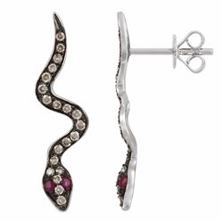 14KT White Gold Diamond Earrings -# 6320-1