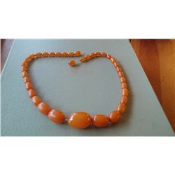 Vintage Butterscotch Egg Yolk Amber Bead Necklace 26g