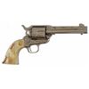 Image 1 : Colt Model 1873 SAA .45  with Steer Head Grips Ser. no. 352684. Engraved Nickel with Mother of Pearl