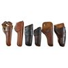 Image 1 : Collection of 6 Texas Maker Marked Holsters Marked: A. Stelzig Houston Texas. W.H. Morgan Junction T