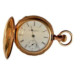 Elgin Gold Pocket Watch with Pie Crust Edge