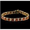 Image 1 : 14KT Yellow Gold 16.75 ctw Yellow Sapphire and Diamond Bracelet