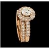 Image 4 : 1.56 ctw Diamond Ring and Wedding Band - 14KT Rose Gold