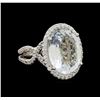 Image 1 : 14KT White Gold 9.47 ctw Aquamarine and Diamond Ring