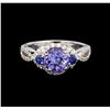 Image 2 : 14KT White Gold 1.92 ctw Tanzanite, Sapphire and Diamond Ring