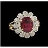 Image 1 : 3.75 ctw Ruby and Diamond Ring - 14KT Yellow Gold