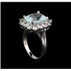 Image 4 : 14KT White Gold 3.96 ctw Aquamarine and Diamond Ring