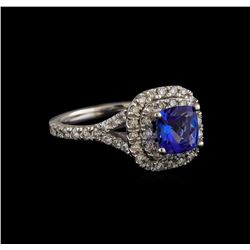 14KT White Gold 1.25 ctw Tanzanite and Diamond Ring