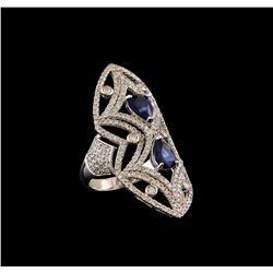 14KT White Gold 1.98 ctw Sapphire and Diamond Ring