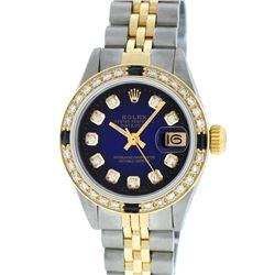 Rolex Two-Tone Diamond and Sapphire DateJust Ladies Watch