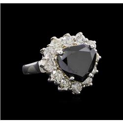 7.97 ctw Black Diamond Ring - 14KT White Gold