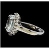 Image 3 : 3.48 ctw Aquamarine and Diamond Ring - 14KT White Gold
