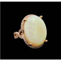 14KT Rose Gold 12.94 ctw Opal and Diamond Ring