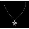 Image 2 : 14KT White Gold 0.70 ctw Diamond Star Pendant With Chain