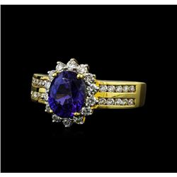 2.65 ctw Sapphire and Diamond Ring - 18KT Yellow Gold