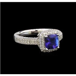 14KT White Gold 1.41 ctw Tanzanite and Diamond Ring