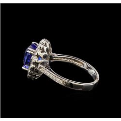 3.06 ctw Sapphire and Diamond Ring - 14KT White Gold