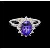 Image 2 : 2.55 ctw Tanzanite and Diamond Ring - 14KT White Gold