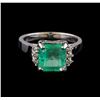 Image 2 : 3.36 ctw Emerald and Diamond Ring - 14KT White Gold