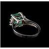 Image 3 : 3.36 ctw Emerald and Diamond Ring - 14KT White Gold