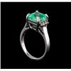 Image 4 : 3.36 ctw Emerald and Diamond Ring - 14KT White Gold