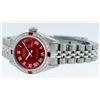 Image 5 : Rolex Stainless Steel Red Roman Diamond and Ruby DateJust Ladies Watch