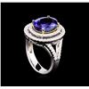 Image 4 : 14KT Two-Tone 4.50 ctw Tanzanite and Diamond Ring