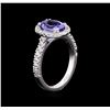Image 4 : 1.98 ctw Tanzanite and Diamond Ring - 14KT White Gold