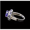 Image 3 : 14KT White Gold 2.49 ctw Tanzanite, Sapphire and Diamond Ring