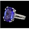 Image 1 : GIA Cert 8.63 ctw Tanzanite and Diamond Ring - 14KT White Gold