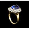 Image 4 : 14KT Yellow Gold 4.07 ctw Tanzanite and Diamond Ring