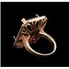 Image 3 : 14KT Rose Gold 14.36 ctw Amethyst and Diamond Ring