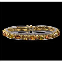 14KT Yellow Gold 15.58 ctw Multicolor Sapphire and Diamond Bracelet