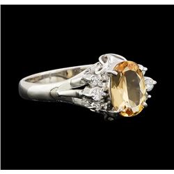 1.17 ctw Imperial Topaz and Diamond Ring - Platinum