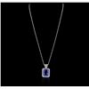 Image 3 : 18KT White Gold GIA Certified 16.95 ctw Tanzanite and Diamond Pendant With Chain