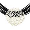 Image 1 : Coral Branch Multi Strand Necklace - Rhodium Plated
