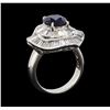 Image 4 : 3.21 ctw Sapphire and Diamond Ring - Platinum