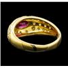 Image 3 : 0.56 ctw Ruby and Diamond Ring - 18KT Yellow Gold