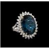 Image 1 : 14KT White Gold 19.77 ctw Topaz and Diamond Ring
