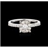 Image 2 : 14KT White Gold 0.58 ctw Diamond Ring