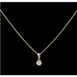 0.10 ctw Diamond Pendant With Chain - 14KT Yellow Gold