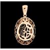 Image 2 : 11.03 ctw Citrine and Diamond Pendant - 14KT Rose Gold