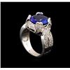 Image 4 : 4.20 ctw Tanzanite and Diamond Ring - 14KT White Gold