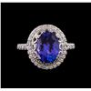 Image 2 : 3.50 ctw Tanzanite and Diamond Ring - 14KT White Gold