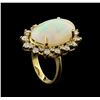 Image 4 : 17.70 ctw Opal and Diamond Ring - 14KT Yellow Gold