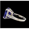 Image 3 : GIA Cert 10.16 ctw Tanzanite and Diamond Ring - 14KT White Gold